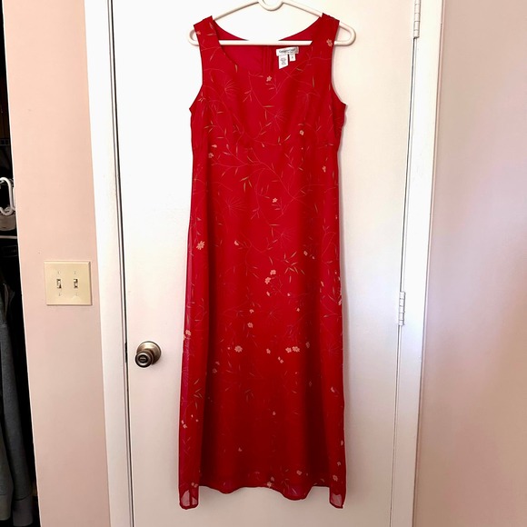 NWT Coldwater Creek 2-piece red silk dress ensemble - Picture 3 of 10
